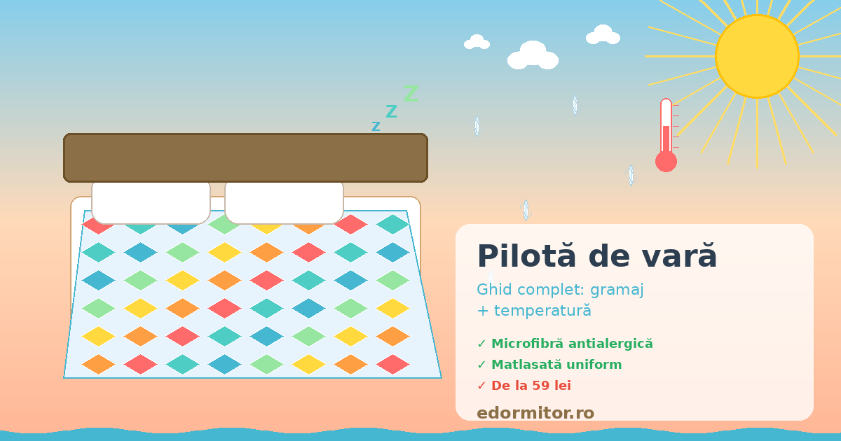 Pilotă de vară: cum o alegi (ghid pe gramaj + temperatură)