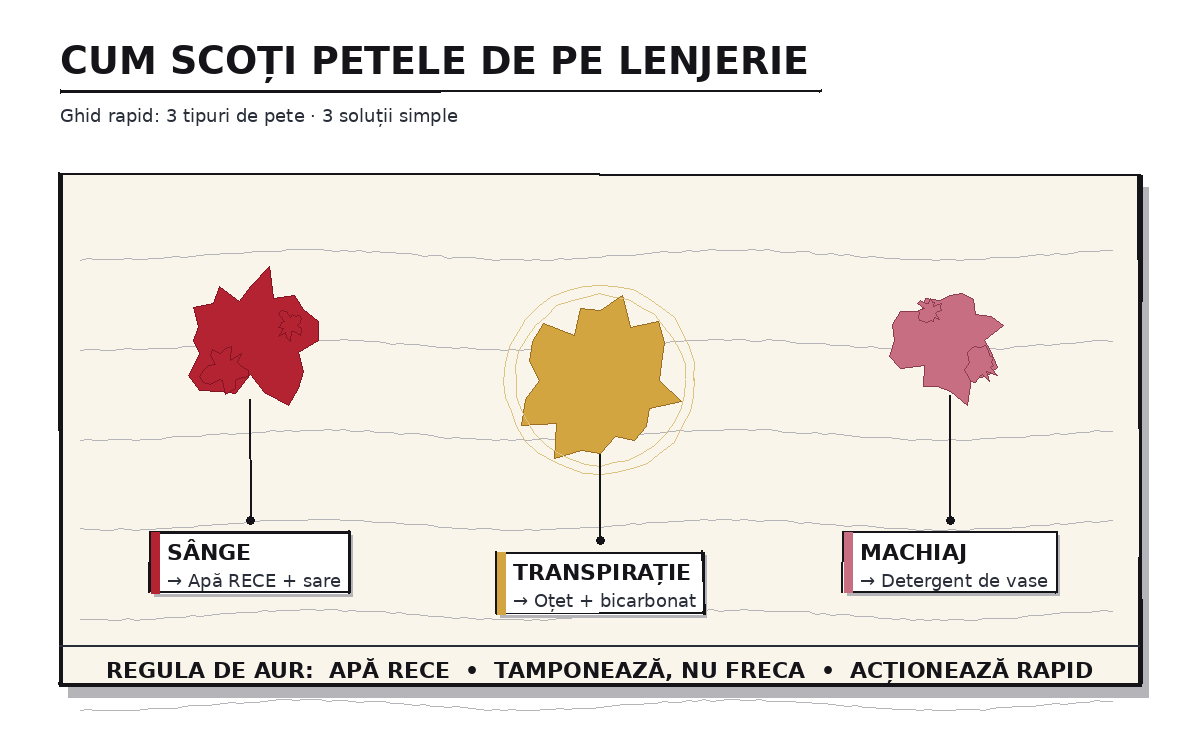 Cum scoți petele de pe lenjerie